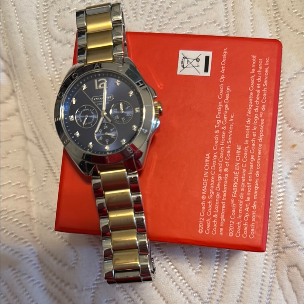 Coach Two-Tone Chronograph Watch Tristan like new